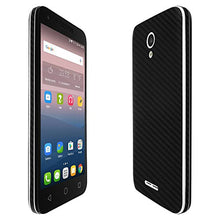 Load image into Gallery viewer, Skinomi Black Carbon Fiber Full Body Skin Compatible with Alcatel Verso (Full Coverage) TechSkin with Anti-Bubble Clear Film Screen Protector
