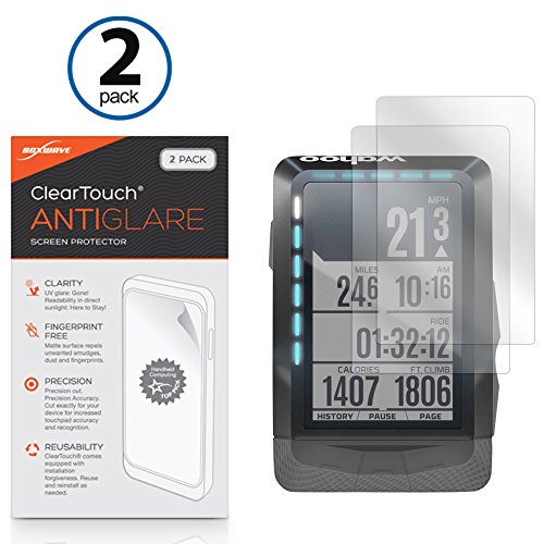 Wahoo ELEMNT Screen Protector, BoxWave [ClearTouch Anti-Glare (2-Pack)] Anti-Fingerprint Matte Film Skin for Wahoo ELEMNT