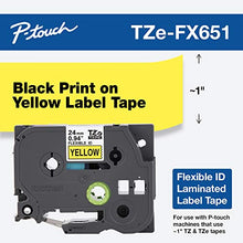 Load image into Gallery viewer, Brother Genuine P-touch TZE-FX251 Tape, 1&quot; (0.94&quot;) Wide Flexible-ID Laminated Tape, Black on White, Best Suited for Wire Wrapping and Flagging, Water-Resistant, 0.94&quot; x 26.2&#39; (24mm x 8M), TZEFX251, TZ
