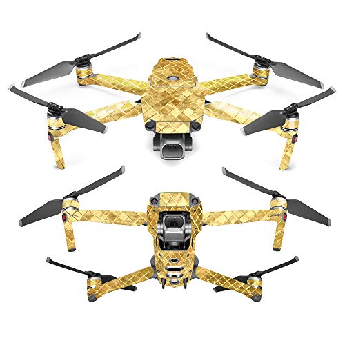 MightySkins Skin Compatible with DJI Mavic 2 Pro or Zoom - Gold Tiles | Protective, Durable, and Unique Vinyl Decal wrap Cover | Easy to Apply, Remove, and Change Styles | Made in The USA