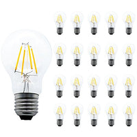 Mengjay 20 Pcs A60 LED Edison Bulbs,4W LED Edison Bulb,Vintage Light Bulbs,E26 Medium Base Lamp,2700K Warm White,360 Lumens,Clear Glass Cover