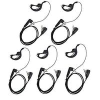 Lsgoodcare 2 Pin Advanced G Shape Earhook Police Earpiece Headset Earphone PTT and Mic Compatible for Motorola 2 Way Radio CP040 CP200 CP100 CLS1110 GP2000 VL50 Security Walkie Talkie,Pack of 5