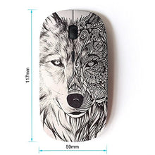 Load image into Gallery viewer, KawaiiMouse [ Optical 2.4G Wireless Mouse ] Wolf Hound Dog Pencil Pattern Mystical
