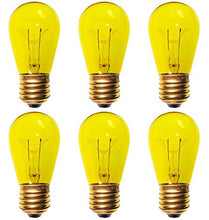 Load image into Gallery viewer, CEC Industries #11S14Y/120V (Yellow) Bulbs, 120 V, 11 W, E26 Base, S-14 shape (Box of 6)

