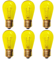CEC Industries #11S14Y/120V (Yellow) Bulbs, 120 V, 11 W, E26 Base, S-14 shape (Box of 6)