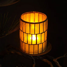 Load image into Gallery viewer, Tiled Pattern Glass Flameless Pillar Led Wax Candle Light with Timer
