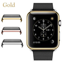Josi Minea Apple Watch [38mm] Protective Snap-On Case with Built-in Clear Glass Screen Protector - Premium Anti-Scratch & Shockproof Shield Guard Full Cover for Apple Watch - 38mm [ Gold ]