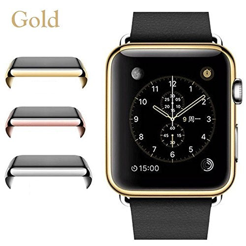 Josi Minea Apple Watch [38mm] Protective Snap-On Case with Built-in Clear Glass Screen Protector - Premium Anti-Scratch & Shockproof Shield Guard Full Cover for Apple Watch - 38mm [ Gold ]