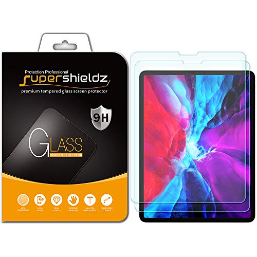 (2 Pack) Supershieldz Designed for Apple iPad Pro 12.9 inch (2021 2020 2018 Model, 5th/4th/3rd Generation) Screen Protector, (Tempered Glass) 0.33mm, Anti Scratch, Bubble Free (Updated Version)