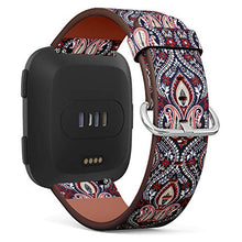 Load image into Gallery viewer, Replacement Leather Strap Printing Wristbands Compatible with Fitbit Versa - Floral Paisley Pattern
