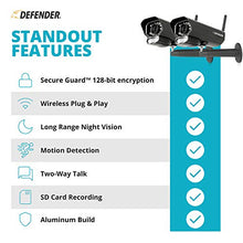 Load image into Gallery viewer, Defender PHOENIXM2 Non WiFi. Plug-in Power Security Cameras- for Home &amp; Business Surveillance Indoor &amp; Outdoor Bullet Cameras with 7 Inch LCD Display Monitor, Free 16 GB SD Card Included (2 Cameras)
