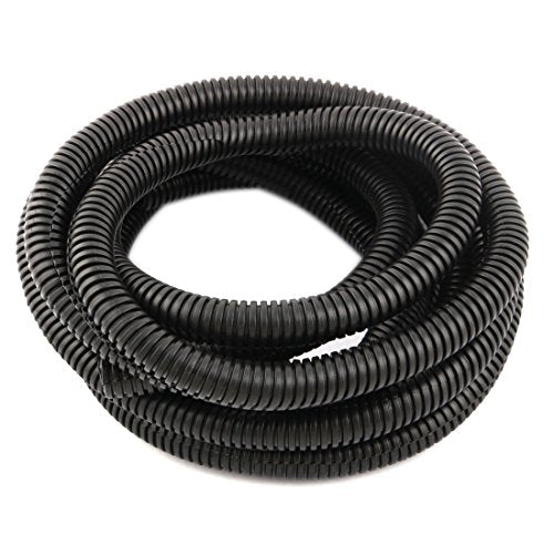 Aexit Plastic Flexible Tube Fittings Corrugated Conduit Pipe Hose Tube 15.8 x 12mm 3.56M Microbore Tubing Connectors Long Black