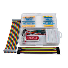 Load image into Gallery viewer, REXQualis Accessories kit Compatible with Raspberry Pi 4 3B+ 3B 2B B+ A+ Zero w/Solderless Breadboard + GPIO T Type Expansion Board + Jumper Wires + Rainbow Ribbon Cable + Resistors
