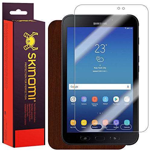 Skinomi Dark Wood Full Body Skin Compatible with Galaxy Tab Active 2 (International Version, LTE)(Full Coverage) TechSkin with Anti-Bubble Clear Film Screen Protector