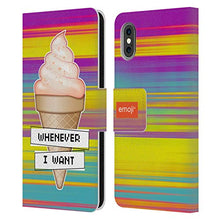Load image into Gallery viewer, Head Case Designs Officially Licensed Emoji Ice Cream Food Leather Book Wallet Case Cover Compatible with Apple iPhone X/iPhone Xs
