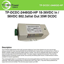 Load image into Gallery viewer, Tycon Systems Inc TP-DCDC-2448GD-HP 18-36vdc In 56vdc Out 35w Dc Converter
