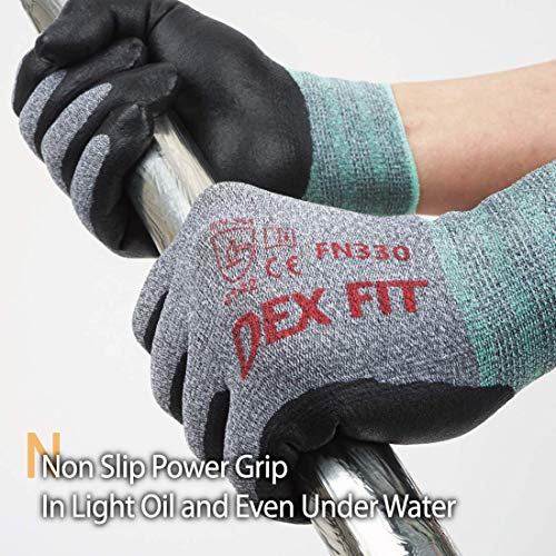 FOUR-AM Work Gloves Men & Women, Utility Mechanic Working Gloves High Dexterity Touch Screen for Multipurpose,Excellent Grip