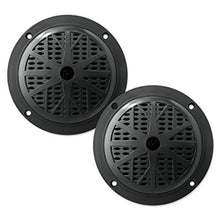 Load image into Gallery viewer, 5.25 Inch Dual Marine Speakers - 2 Way Waterproof and Weather Resistant Outdoor Audio Stereo Sound System with 100 Watt Power, Polypropylene Cone and Cloth Surround - 1 Pair - PLMR51B (Black)
