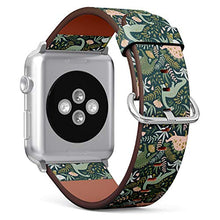 Load image into Gallery viewer, Compatible with Small Apple Watch 38mm, 40mm, 41mm (All Series) Leather Watch Wrist Band Strap Bracelet with Adapters (Dinosaurs)
