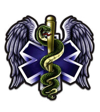 Load image into Gallery viewer, GT Graphics EMS Emergency Services Medican Snake - 3&quot; Vinyl Sticker - for Car Laptop I-Pad Phone Helmet Hard Hat - Waterproof Decal
