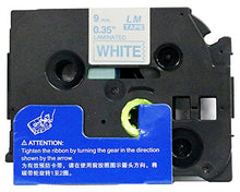 Load image into Gallery viewer, LM Tapes - Brother PT-1090 3/8&quot; (9mm 0.35 Laminated) Blue on White Compatible TZe P-touch Tape for Brother Model PT1090 Label Maker with FREE Tape Guide Included
