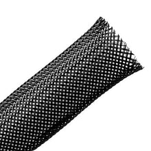 Load image into Gallery viewer, HellermannTyton 170-03028 Polyamide (PA66) Monofilament Expandable Braided Sleeving, 0.75&quot; Dia, Black, 75.0 ft/Standard Reel
