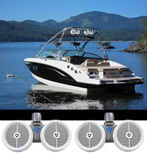 Load image into Gallery viewer, 2) Rockville DWB80W Dual 8&quot; White 1600w Marine Wakeboard Tower Speaker Systems
