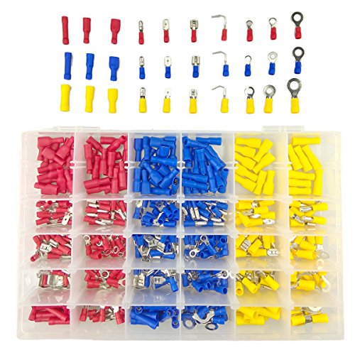 TuhooMall 480 PCS Mixed Quick Disconnect Electrical Insulated Solderless Crimp Terminals Connectors