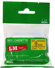 Load image into Gallery viewer, LM Tapes - 3/8&quot; (9mm) Black on Yellow Compatible M Tape for Brother PT-55, PT55 Label Maker
