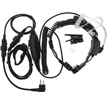 Load image into Gallery viewer, Tenq Professional Tactique Military Police FBI Flexible Throat Mic Microphone Covert Acoustic Tube Earpiece Headset Ajustable Volume for 2-pin Motorola Radio Cp040 Cp200 Xtni DTR Vl50
