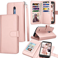 LG K30 Case,LG Harmony 2 / LG Xpression Plus/Phoenix Plus / K30 Plus/LG Premier Pro Wallet Case,Tekcoo ID Credit Card Holder PU Leather Carrying Flip Cover [Detachable Magnetic Case] -Rose Gold