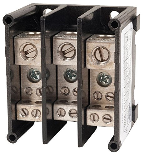 SQUARE D BY SCHNEIDER ELECTRIC 9080LBA361104 POWER DISTRIBUTION BLOCK, 3POS, 14-2AWG