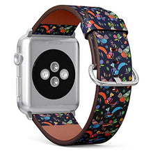 Load image into Gallery viewer, S-Type iWatch Leather Strap Printing Wristbands for Apple Watch 4/3/2/1 Sport Series (38mm) - Animals Owls and Foxes in a Forest Glade
