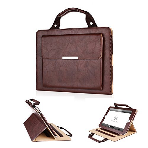 elecfan iPad Mini 4 Case, Stylish Handbag Design,Multiple Viewing Angle Stand, Protective Business Case Cover Shell with Little File Pocket for 7.9 inch iPad Mini 4 - Brown