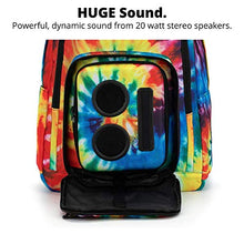 Load image into Gallery viewer, Bluetooth Speaker Backpack with 20-Watt Speakers &amp; Subwoofer for Parties/Festivals/Beach/School. Rechargeable, Works with iPhone &amp; Android (Tie Dye, 2022 Edition)
