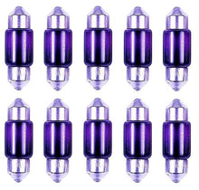 Load image into Gallery viewer, CEC Industries #3175P (Purple) Bulbs, 12 V, 10 W, SV8.5-8 Base, T3-1/4 shape (Box of 10)
