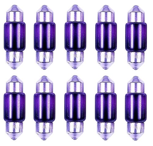 CEC Industries #3175P (Purple) Bulbs, 12 V, 10 W, SV8.5-8 Base, T3-1/4 shape (Box of 10)