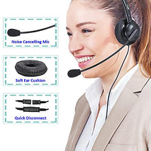 Load image into Gallery viewer, MKJ RJ9 Telephone Headset with Microphone Noise Cancelling Corded Call Center Phone Headset for Office Landline Avaya 1408 9508 Polycom VVX310 500 Aastra 6753i AudioCodes Mitel 5210 Fanvil Nortel
