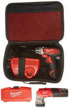 Load image into Gallery viewer, MILWAUKEE ELEC TOOL 2482-22 M12 12V Cordless Lithium-Ion 2 Tool Combo Kit with Bit Set
