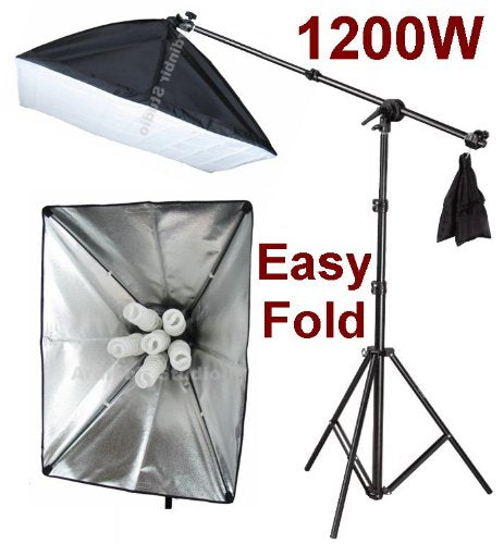 Ardinbir Studio 1200w 5500K Daylight Continuous Cool Fluorescent Video Boom Lighting Kit with Portable Collapsable Easy Open 20
