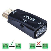 Load image into Gallery viewer, Tendak Gold-Plated Active HD 1080P HDMI to VGA Converter Adapter Dongle with 3.5mm Audio for Laptop PC Projector HDTV PS3 Xbox STB Blu-ray DVD
