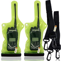 Lsgoodcare Portable Two Way Radio Waterproof Rainproof Bag Case Pouch Compatible for Motorola Kenwood Midland UV-3R UV-5R PX-888 Walkie Talkie Radio,5 Inch x 13.8 Inch, Green