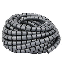 Aexit Flexible Spiral Electrical equipment Tube Cable Wire Wrap Gray Manage Cord 15mm Dia x 8.5 Meter Long with Clip
