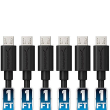 Load image into Gallery viewer, Sabrent [6 Pack] 22 Awg Premium 1ft Micro Usb Cables High Speed Usb 2.0 A Male To Micro B Sync And Ch
