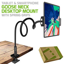 Load image into Gallery viewer, Cellet Flexible Gooseneck Tablet Desk Stand Adjustable Mount Holder Compatible to Galaxy S20 S20+ Tab S6 LTE Tab S6 S5e S4 Tab A 10.1 A 8.0 iPad Pro Mini Air 2019 Microsoft Surface Pro Kindle Fire HD
