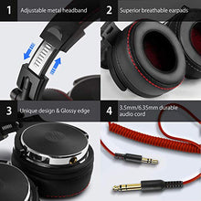 Load image into Gallery viewer, OneOdio Adapter-Free Over Ear Headphones for Studio Monitoring and Mixing, Sound Isolation, 90 Rotatable Housing with Top Protein Leather Earcups, 50mm Driver Unit, Wired Headsets with Mic (Pro-50)
