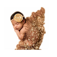 Coberllus Newborn Boy Girl Photography Props Newborn Wraps Baby Props Photo Wrap Lace Yarn Cloth Blanket (Brown) ?, 12 Months