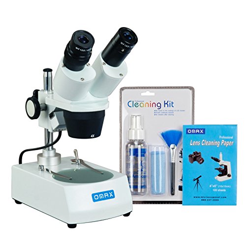 OMAX 20x-40x Binocular Stereo Microscope with Dual Lights and Cleaning Pack