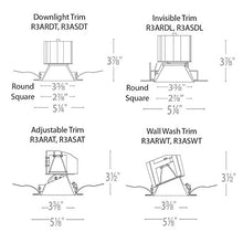 Load image into Gallery viewer, WAC Lighting R3ASWT-A835-BKWT Aether Square Wall Wash Trim with LED Light Engine Flood 50 Beam 3500K, Black White
