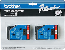 Load image into Gallery viewer, Brother Tc21 P-Touch Labeling Tape, 1/2-Inch W, Red Print On White Tape, 2/Pack
